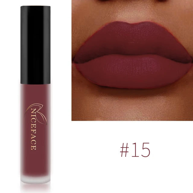 Niceface Matte Velvet Lip Glaze – Waterproof, Long-Lasting & Silky Smooth Lipstick for Women