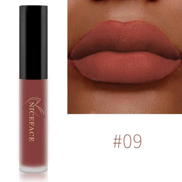 Niceface Matte Velvet Lip Glaze – Waterproof, Long-Lasting & Silky Smooth Lipstick for Women