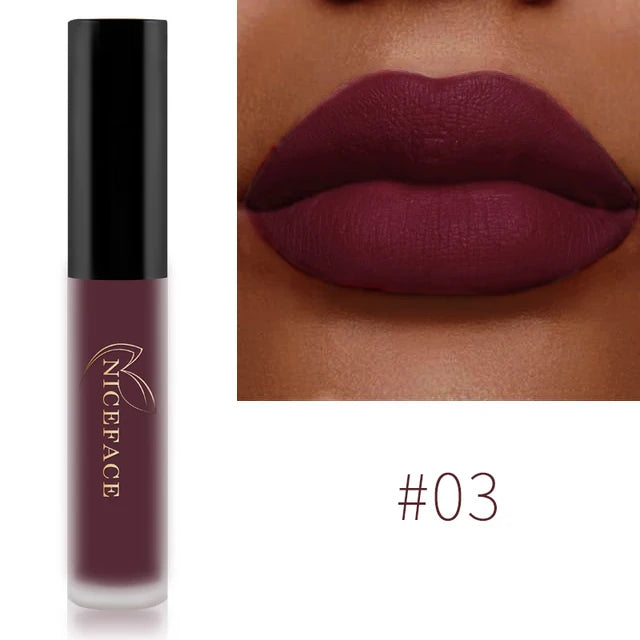 Niceface Matte Velvet Lip Glaze – Waterproof, Long-Lasting & Silky Smooth Lipstick for Women