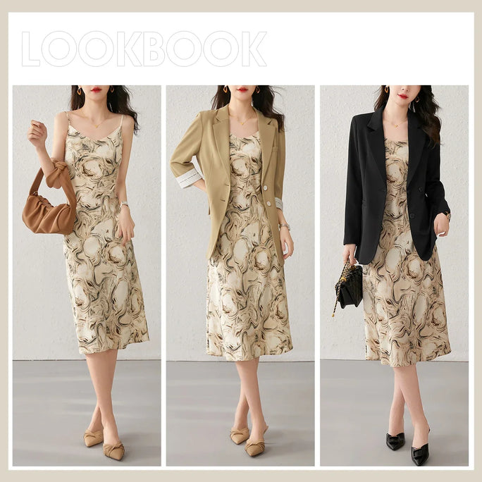 Sentubila Elegant Summer Midi Dress for Women – Floral Print, Lightweight & Stylish