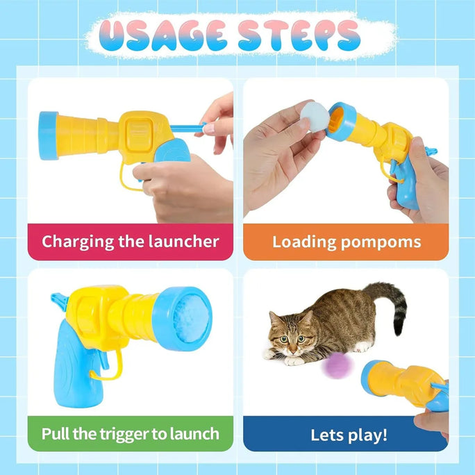 Plush Ball Shooting Gun for Cats – Interactive Toy Launcher for Indoor Play & Self-Entertainment