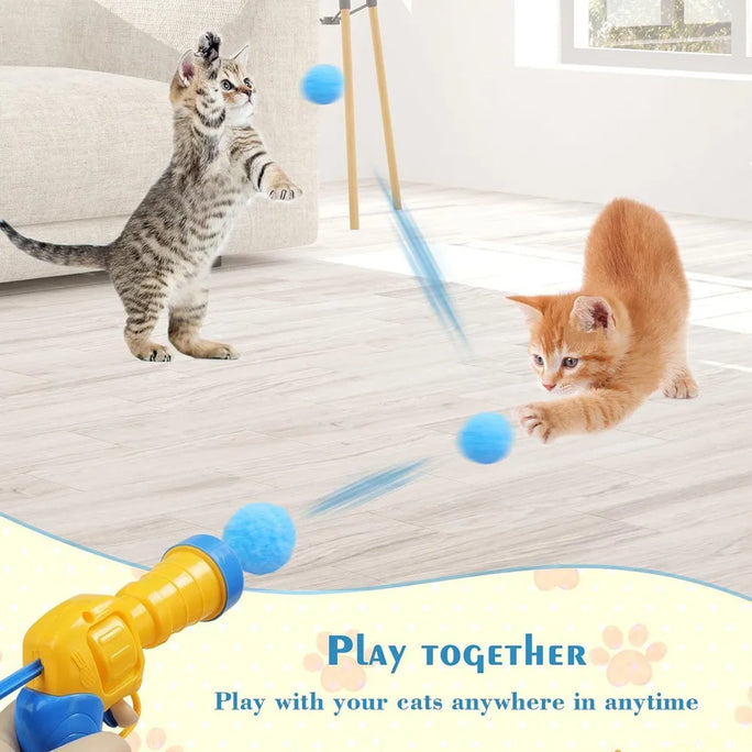 Plush Ball Shooting Gun for Cats – Interactive Toy Launcher for Indoor Play & Self-Entertainment